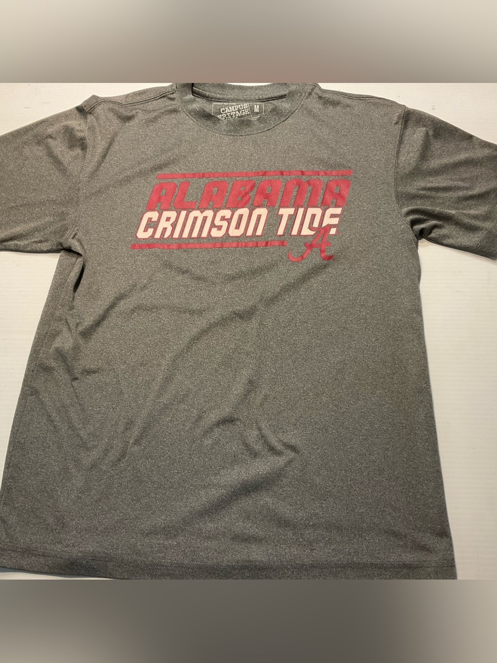 Alabama Crimson Tide T Shirt Men/Unisex Sz M Gray Roll Tide Campus Heritage Bama